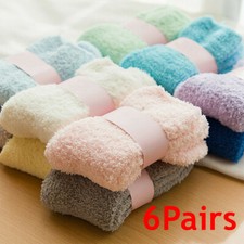 6 Pairs Ladies Women Soft Fluffy Socks Warm Winter Cosy Lounge Bed Socks Xmas