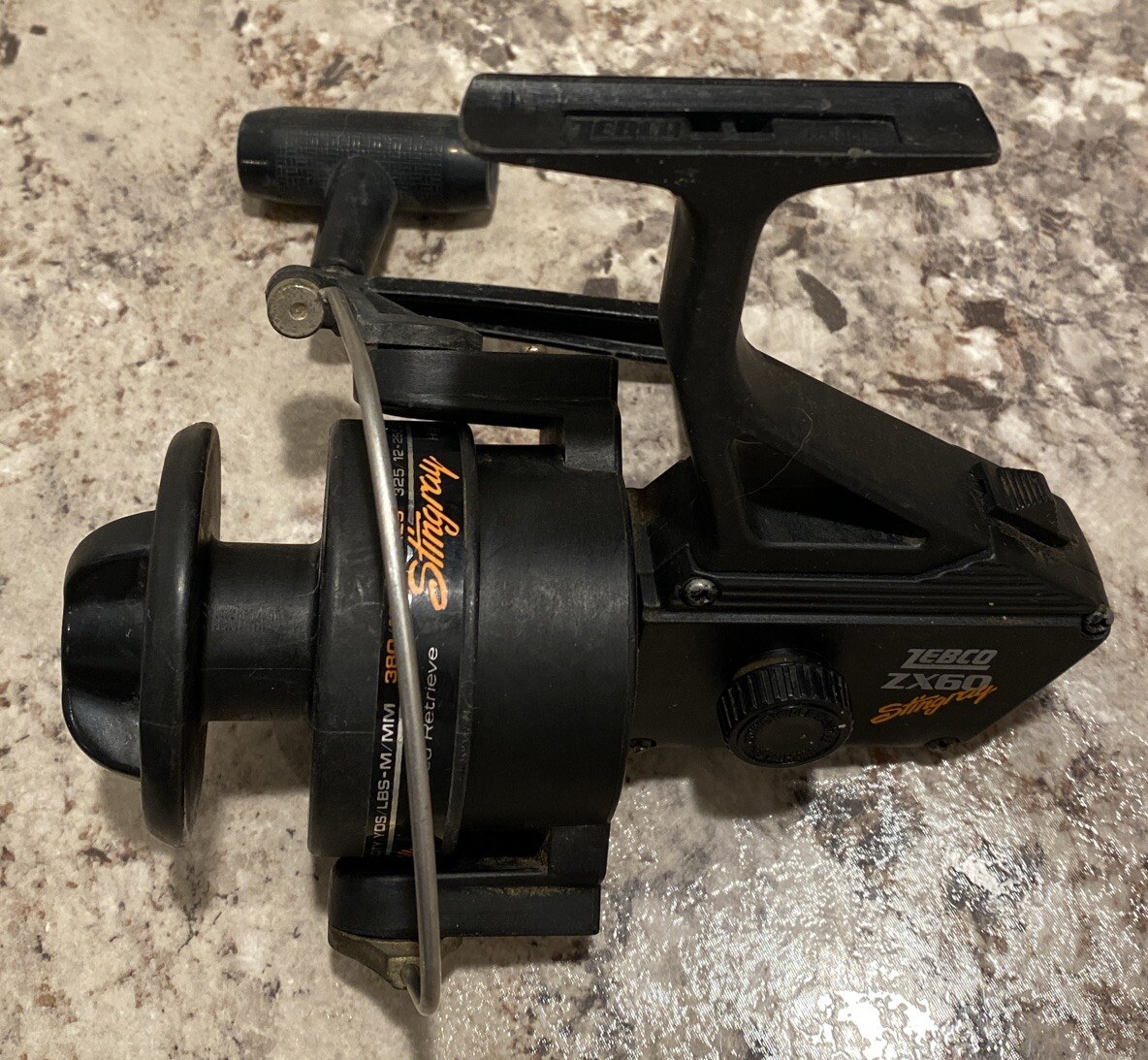 Vintage Zebco ZX60 Stingray Spinning Reel • Graphite Spool Vintage Zebco ZX60 Stingray Spinning Reel • Graphite Spool
