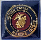 USMC United State Marine Corps Ornament  w 3-D Metal USMC Emblem - FREE Shipping