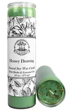 Money Drawing 7 Day Soy Spell Candle Abundance Wealth Cash Wiccan Pagan Hoodoo