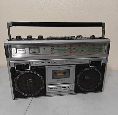 SAMPO CS-407 Boombox 4 Band Stereo Radio Cassette Player Recorder Ghetto Blaster