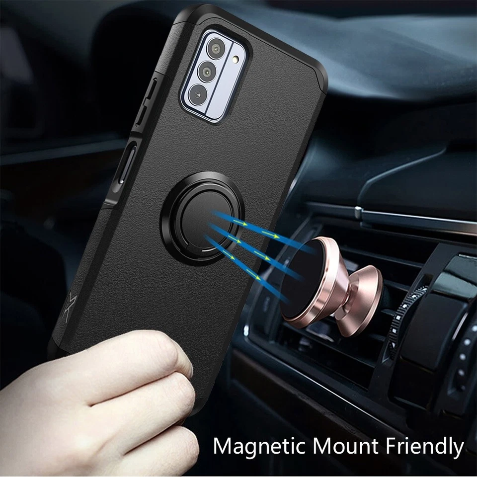 For Nokia G310 5G Ring Stand Rotating Tough Strong ShockProof Hybrid Case Cover - Image 2 of 4