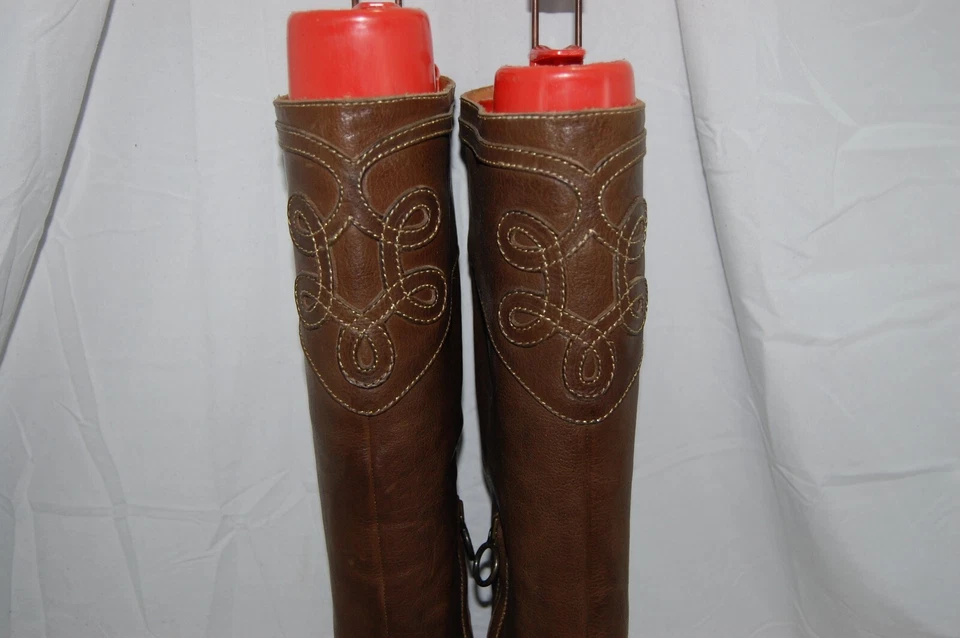 37/US6.5❤️ BOTAS DE MONTAR ALTAS FIORENTINI+BAKER de cuero marrón con tacones altos Foto 3 de 4