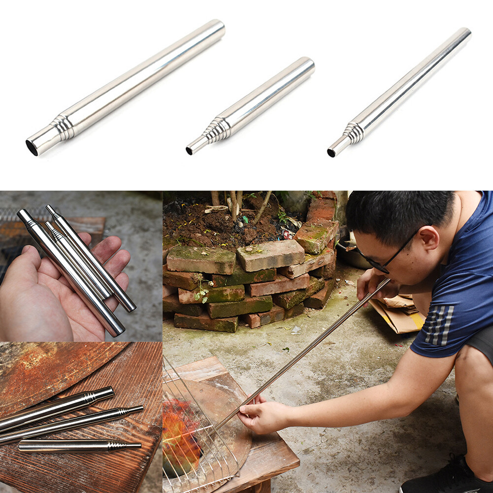 Stainless Steel Fire Blow Tube Retractable Fire Starter Pipe Emergency Tools eBay