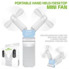 Portable Mini Fan, Folding Handheld Fan 500mAh Dual Fan Heads - White