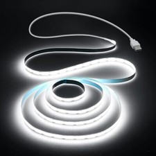 USB Led Light Strip COB Led Strip Lights 5V Daylight Cold White 6000K 3.28FT