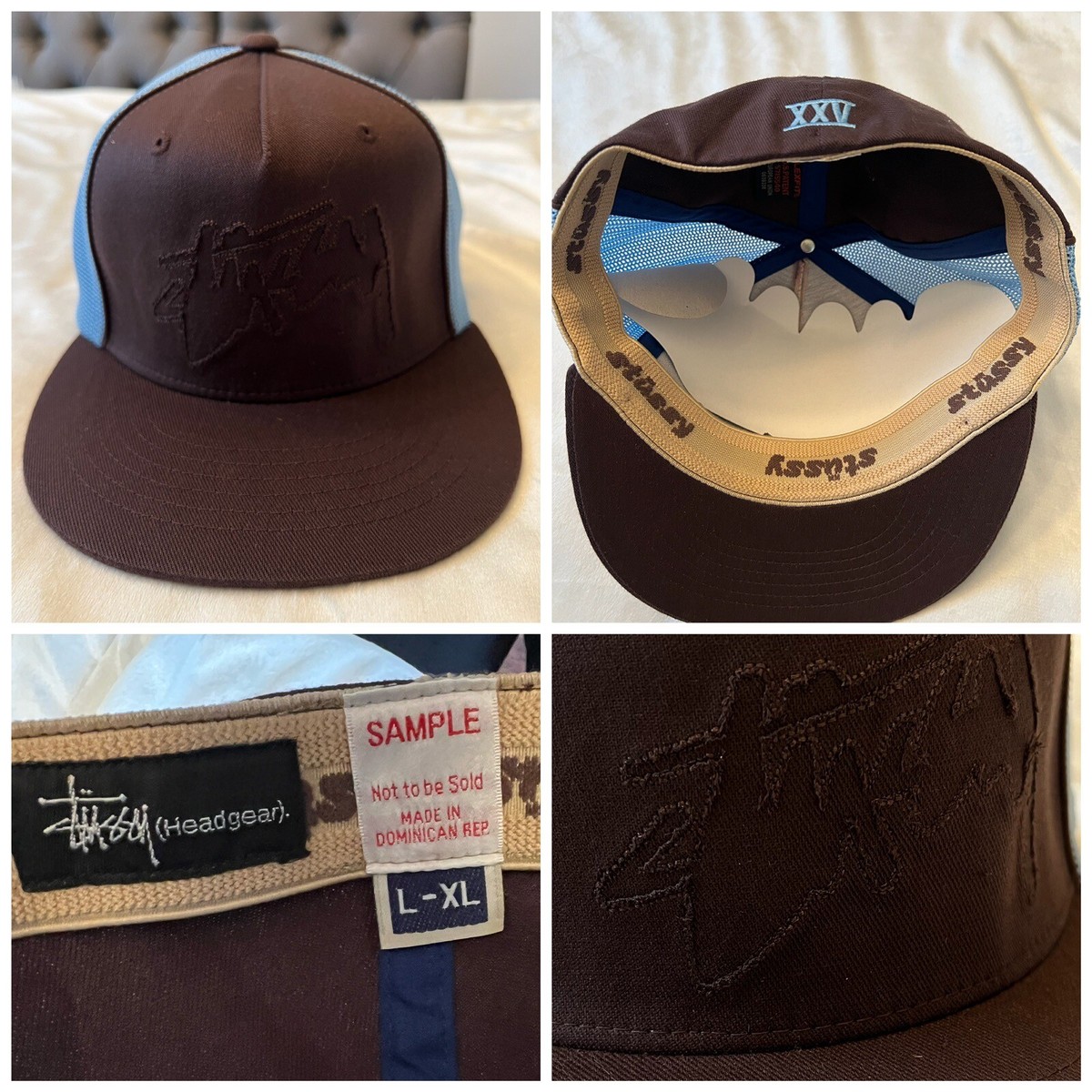 Vintage 90's Stussy SAMPLE Flexfit Hat Size L/XL Mocha Brown Vintage 90's Stussy SAMPLE Flexfit Hat Size L/XL Mocha Brown