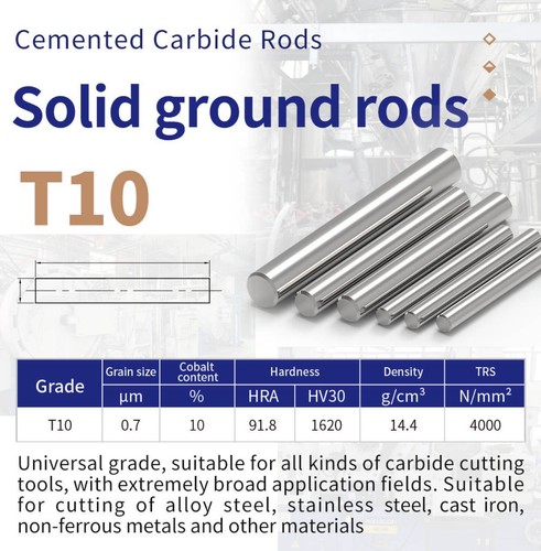 Aste in carburo solido di tungsteno 3/8" x 3,5" vuote 10% cobalto - Foto 2 di 4