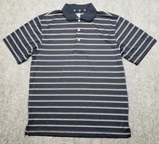 PGA Tour Golf Polo Shirt Mens S Blue White Striped Short Sleeve