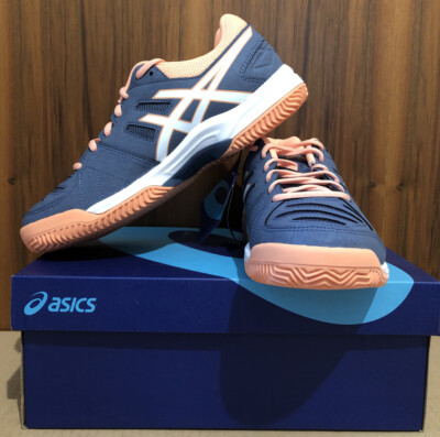ASICS Damen Tennis Sneaker Gel-Padel PRO 3 SG Gr. 39,5(38.5)Blue/Canteloupe NEU 