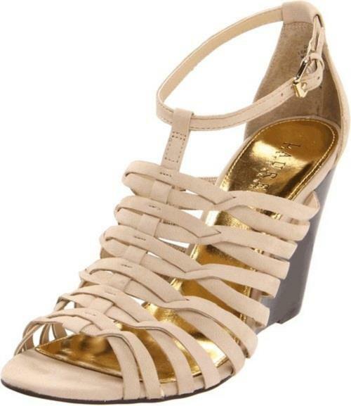 LAUREN Ralph Lauren Damalise Strappy Wedge Sandals Heels Light Clove Size 9.5 | eBay
