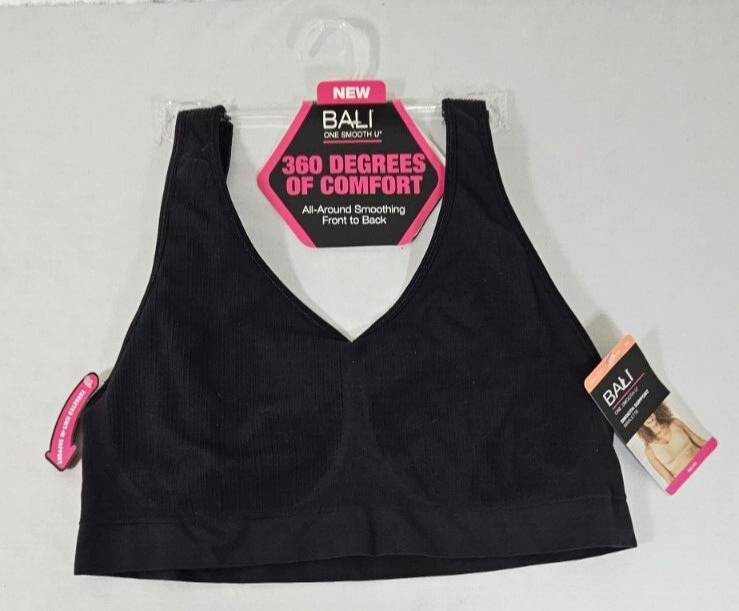 Bali Bralette One Smooth U Smooth Support Pull Over Bra Black Size 3XL-image