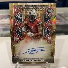 2024 Bowman U Best Tetairoa McMillan Elements Of the Game GOLD On Card Auto /50