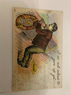 c.1908 I Do Not Intend To Give Up Yet Comical Humorous Postcard