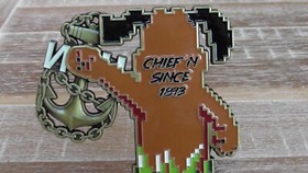 USN Nintendo NES Duck Hunt Dog CPO Challenge Coin #125Y