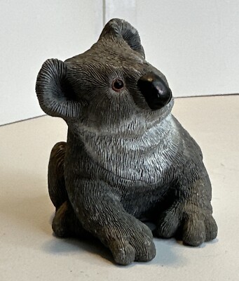 Koala Bear Figurine 1982 by D. Jones Signed handcarved 3.5'' tall