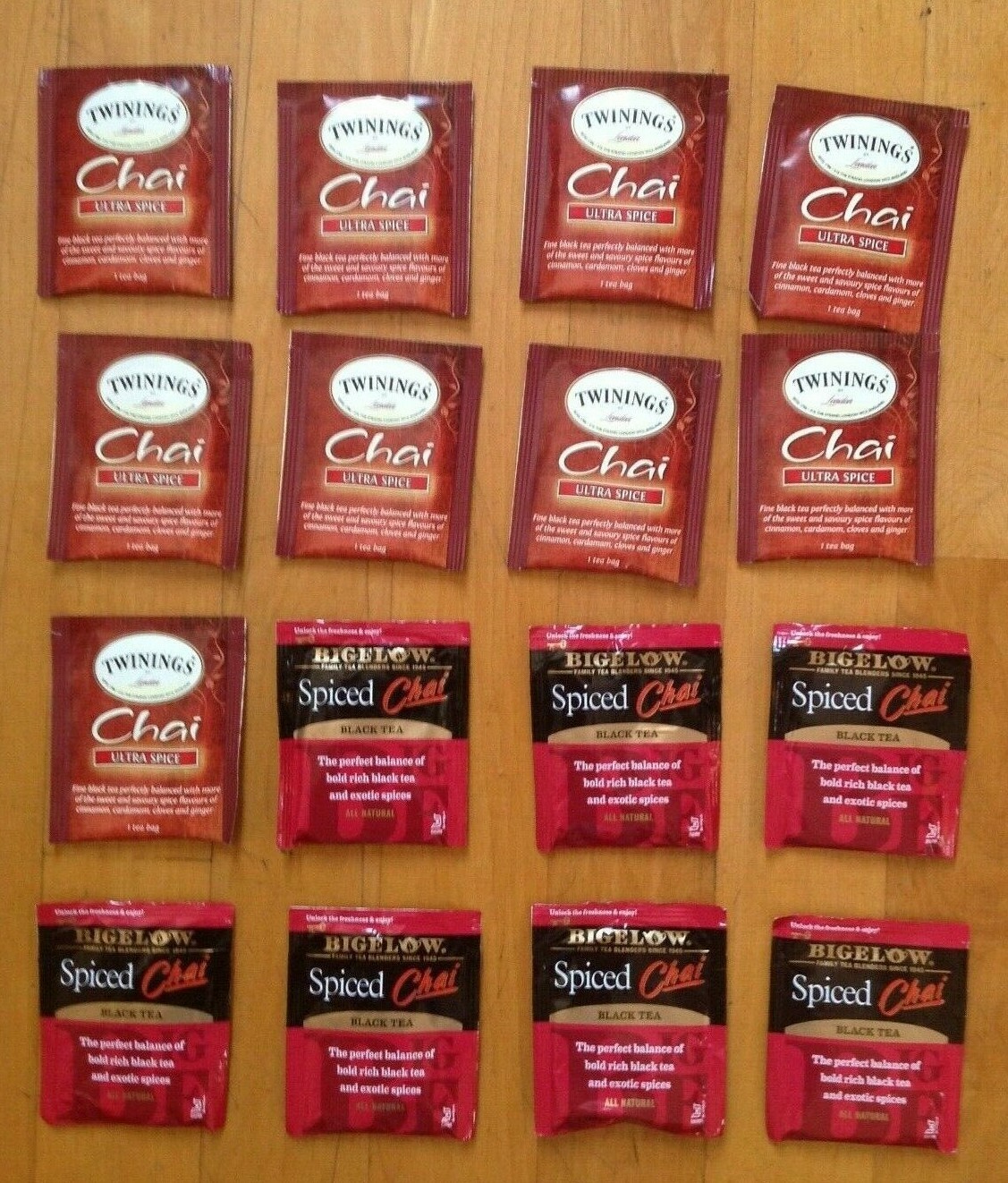 Bigelow Spiced Chai Black Tea & Twinings Chai Ultra Spice Tea Bags Lot