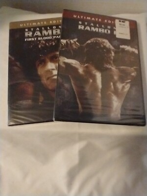 2 Rambo Movies First Blood, Part 2 & Rambo 3 DVDs New (EM1)