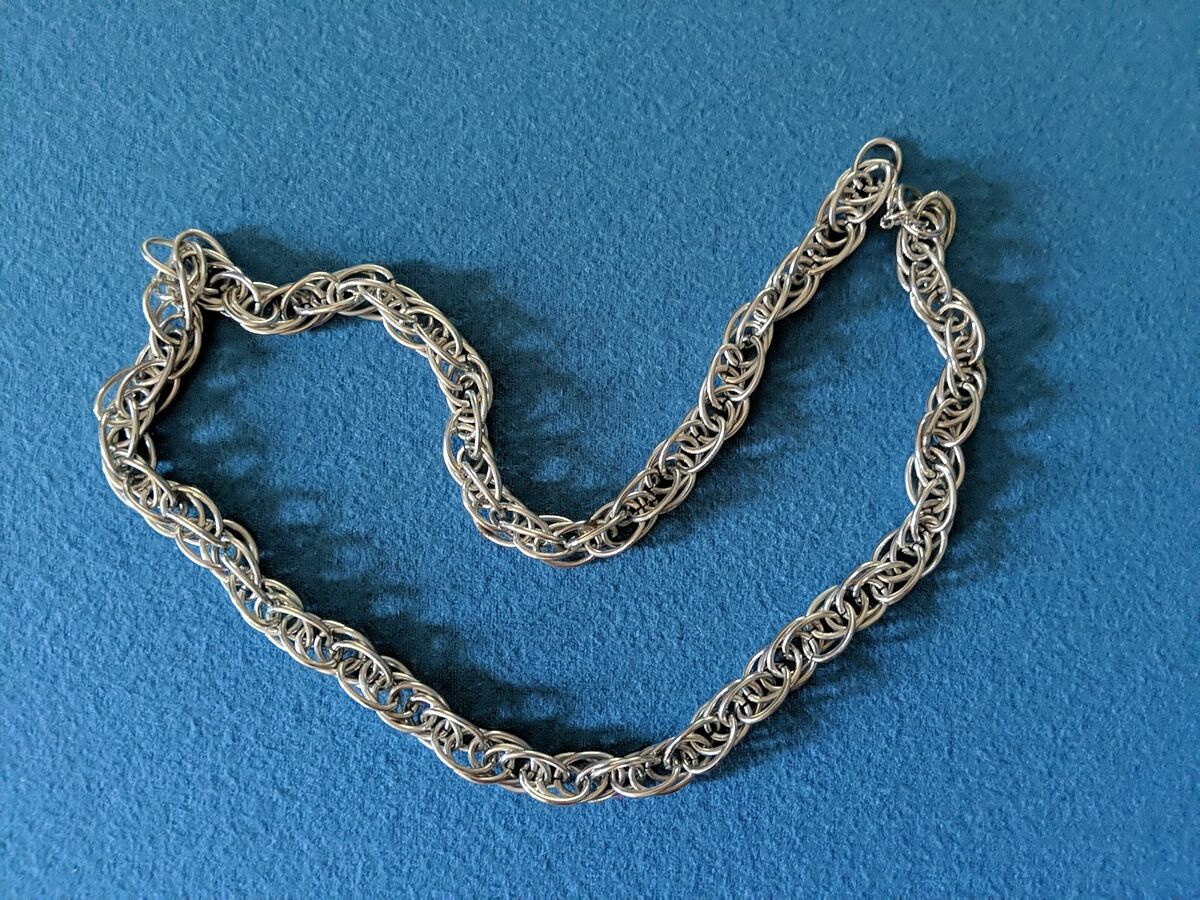 Vintage Oval Rope Chain Link Silver Tone Necklace 29 Vintage Oval Rope Chain Link Silver Tone Necklace 29