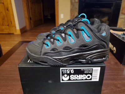 NIB (No Boxtop) - OSIRIS D3 2001 - BLACK / TEAL MENS size 9.5