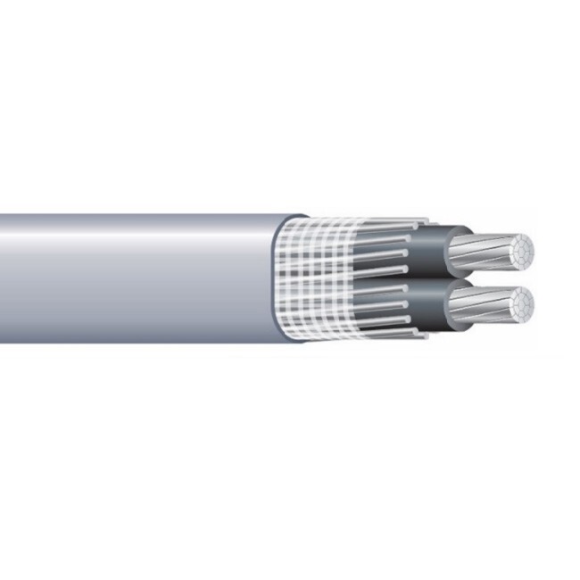 50' 666 Aluminum SEU Service Entrance Cable PVC Jacket Gray 600V