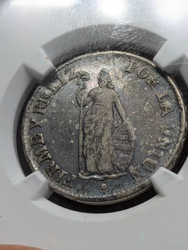 PERU LIMA 1826 JM 2 REALES KM 141.1 NGC XF-40 TERRIBLE NGC GRADUATION