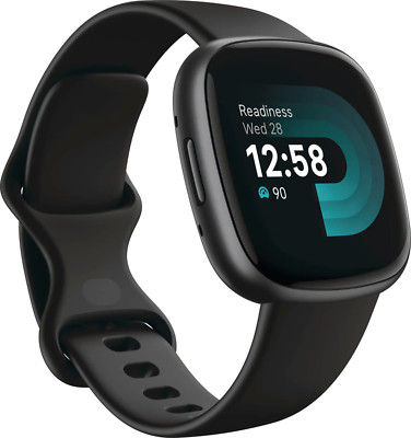Google Fitbit Versa 4 Advanced Fitness & Health Tracker Black FB523BKBK-US