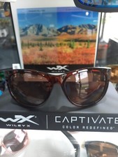 Wileyx Sunglasses WX Weekender Gloss Demi Frame Captivate Polarized Copper lens