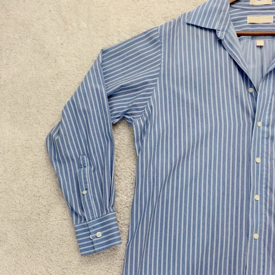 Camisa MICHAEL KORS Azul Rayas Manga Larga Abotonada XL Extra Grande 34/35 Foto 3 de 4