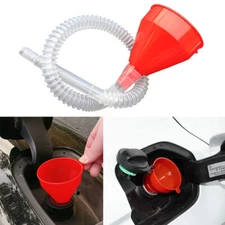 Engine Oil Funnel with Detachable Long Hose for Gasoline Transmission Fluid Red