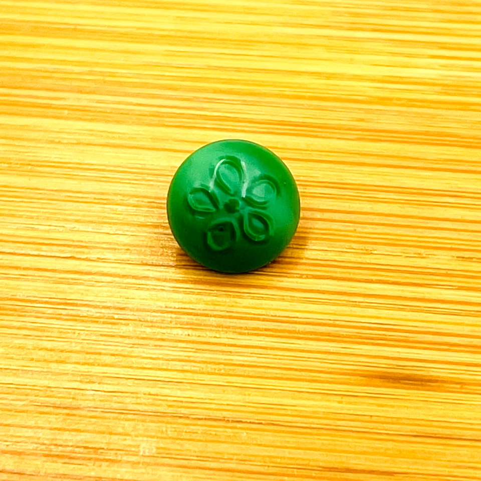 Conjunto de blusa completa verde de colección de vidrio Moonglow DIGS flor botones MCM Alemania Foto 4 de 4