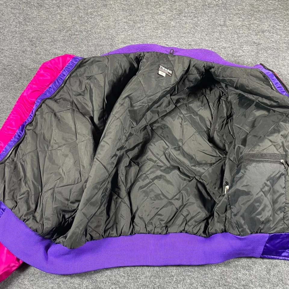 VTG Arctic Cat Jacket Womens M Purple Full Zip Snowmobiling Racing Thinsulate - Image 2 of 4