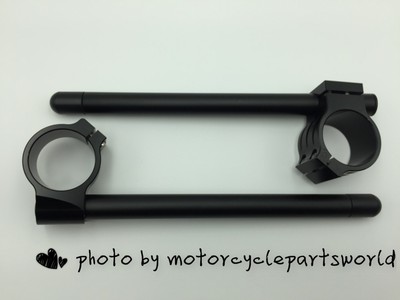 Black 35mm Cafe Racer Bars 7/8'' Motorcycle Universal Clip-On Handlebar Fork Tube