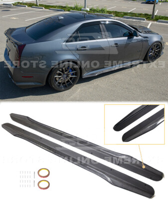 CARBON FIBER Side Skirts For 03-15 Cadillac CTS-V Sedan & Wagon 