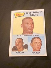 Marcelino Lopez Rudy May Phil Roof 1965 topps #537