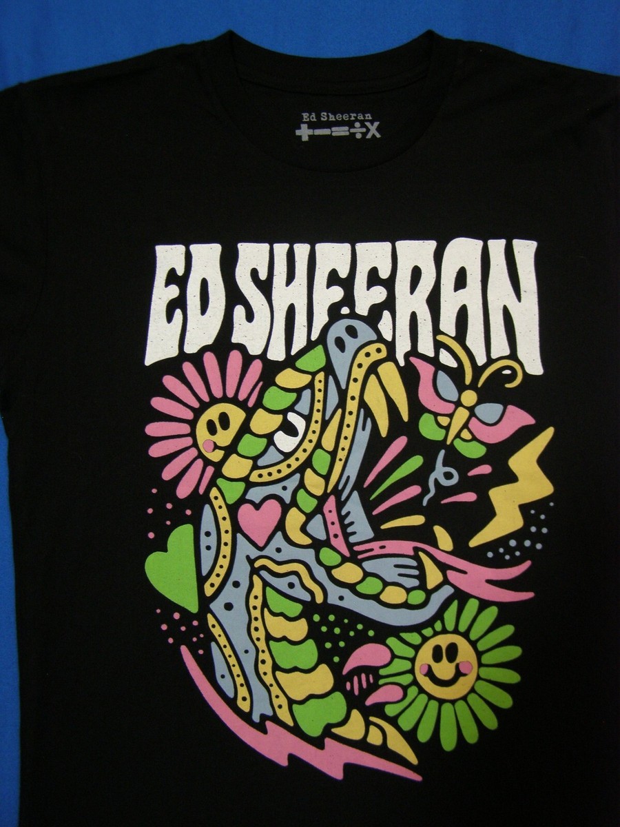 Ed Sheeran Mathematics Concert Tour T-Shirt Dragon Snake Black