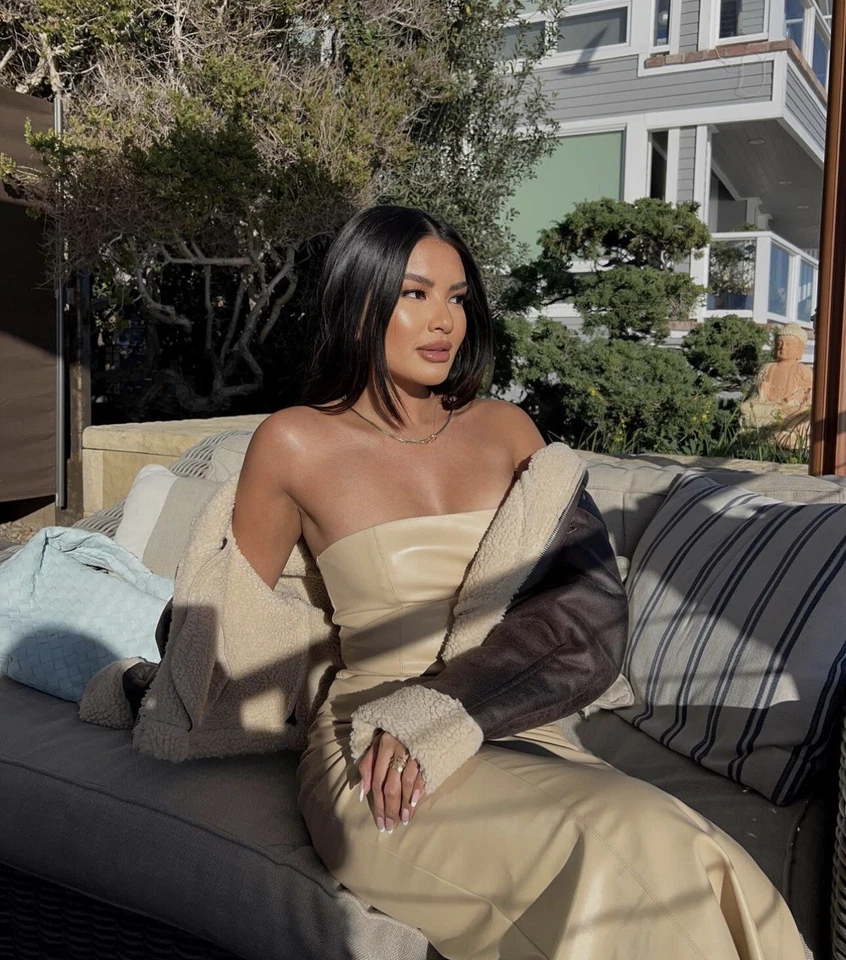 VESTIDO ZARA MUJER NUEVO CON ETIQUETAS FW22 CREMA IMITACIÓN CUERO XS 6929206 G1N Foto 3 de 4