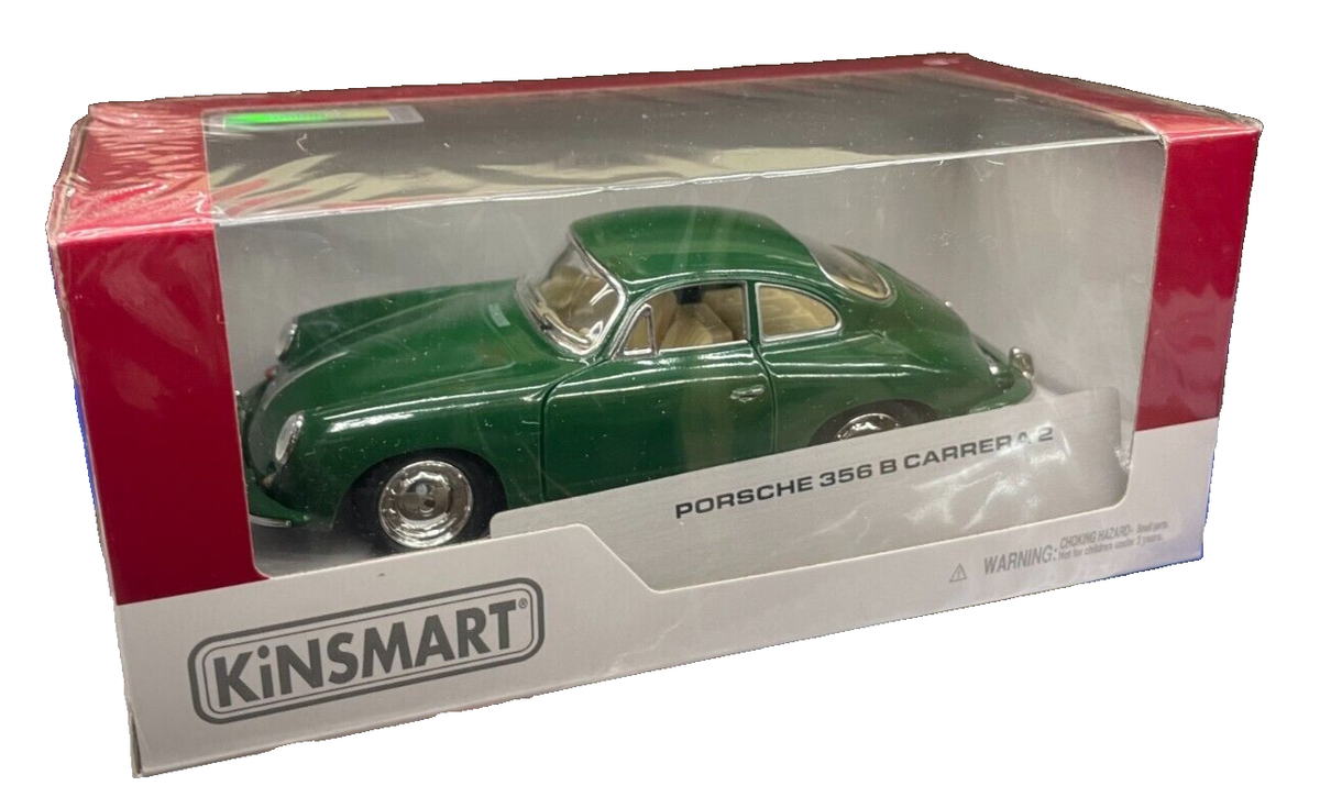 Miniatura Porsche 356B Carrera 2 Kinsmart 1/32 Metal E Fricção Azul - Carrinhos E Cia - Magazine - Foto 4