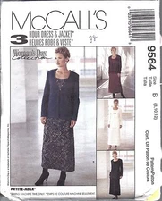 9564 Vintage McCalls Sewing Pattern Misses Unlined Dress Jacket Front Closure