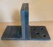 Pair of Steel Angle Plates  - 5" x 4" x 3.5" - Stamped