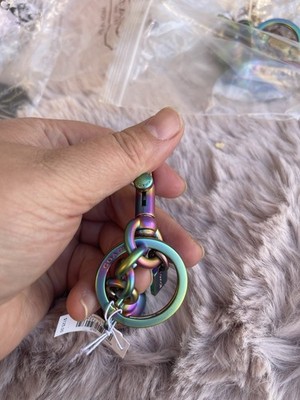 NEW COACH Hologram Iridescent Teddy Bear Purse Charm Key Chain