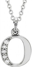 VVS1 D Color Real Moissanite O Initial Necklace 18