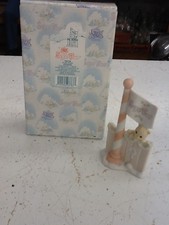 Precious Moments Sugar Town 184136 Flag Pole Figurine Porcelain EUC