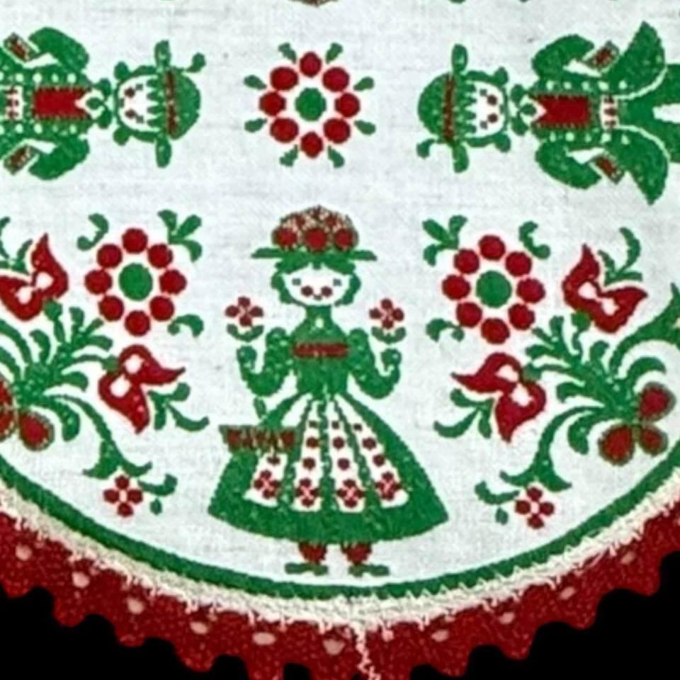 "Lote de 2 posavasos vintage de arte popular con impresión alemana/holandesa/austriaca 8,5""" Foto 3 de 4