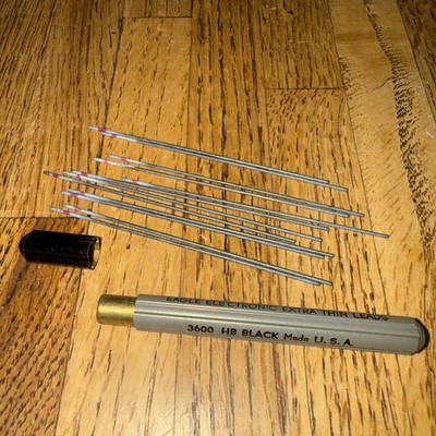 Eagle Electronic Mechanical Extra Thin Pencil Leads #3600, 12 pcs. NOS metal tin