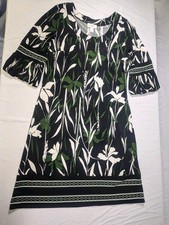 Ann Taylor LOFT Black & Green Sheath Dress Scoop Neck Sleeveless Size 4