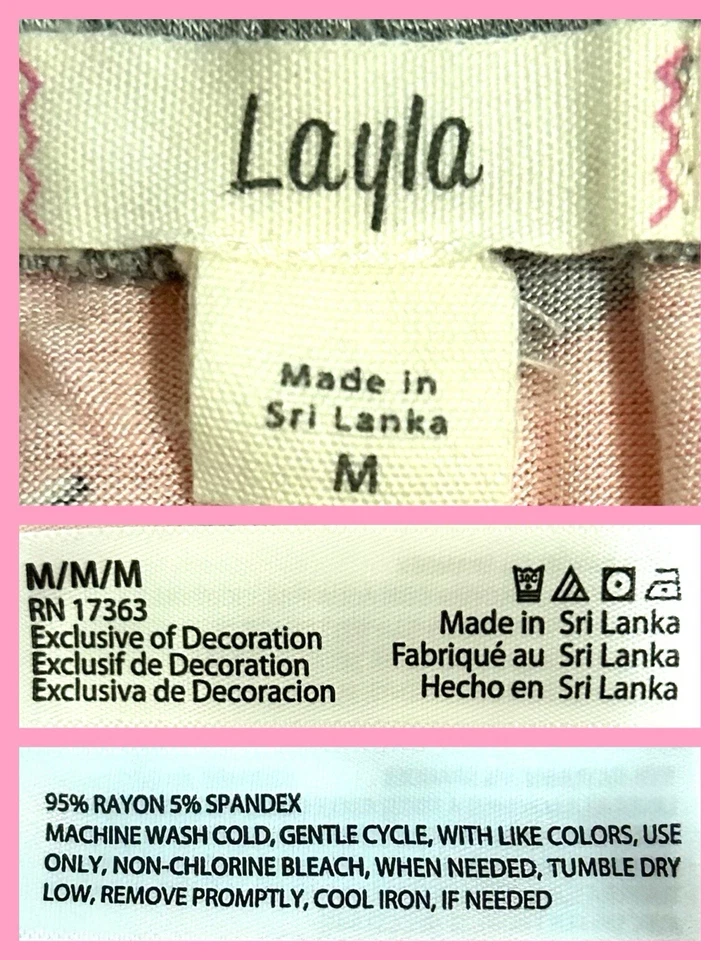 Pijama Layla Kitty Cats Rosa Gris Salón Pantalones Cordón Cintura Mediano Usado en Excelente Condición Foto 3 de 4