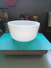 Vintage PYREX White Milk Glass HAMILTON BEACH Mixing Bowl #1 Ribbed 1940's USA