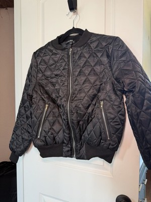 New Eilly Bazar Midnight Black Quilted Jacket Size S