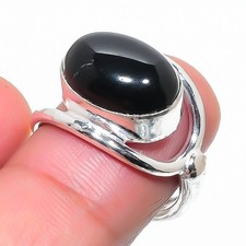 Black Onyx Gemstone 925 Sterling Silver Jewelry All Size Ring For Gift